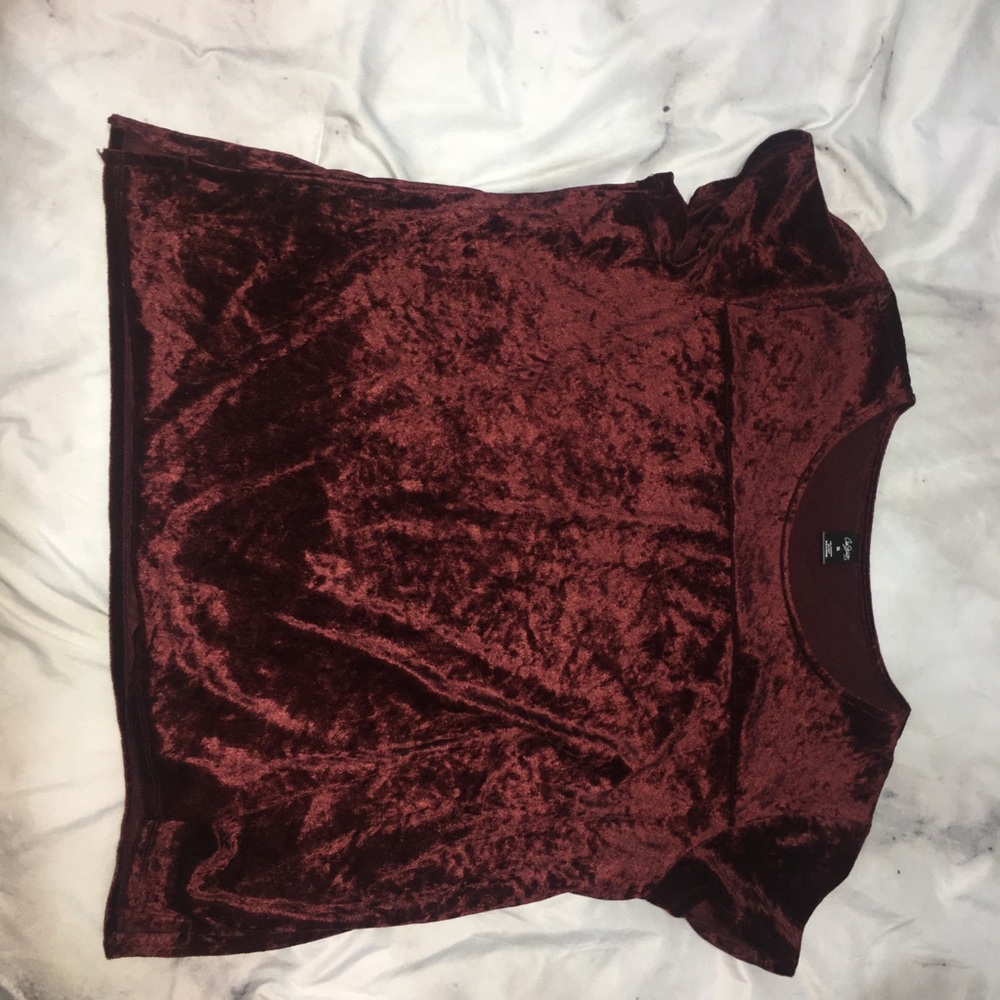 Maroon velvet top